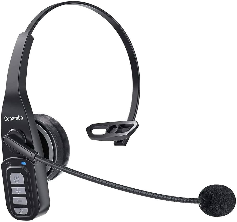 Conambo Trucker Bluetooth Headset 5.0 w/ Microphone Noise Cancelling Wireless
