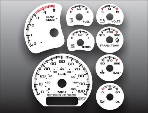 White Face Gauges for 1999-2002 Chevrolet Silverado Duramax Diesel