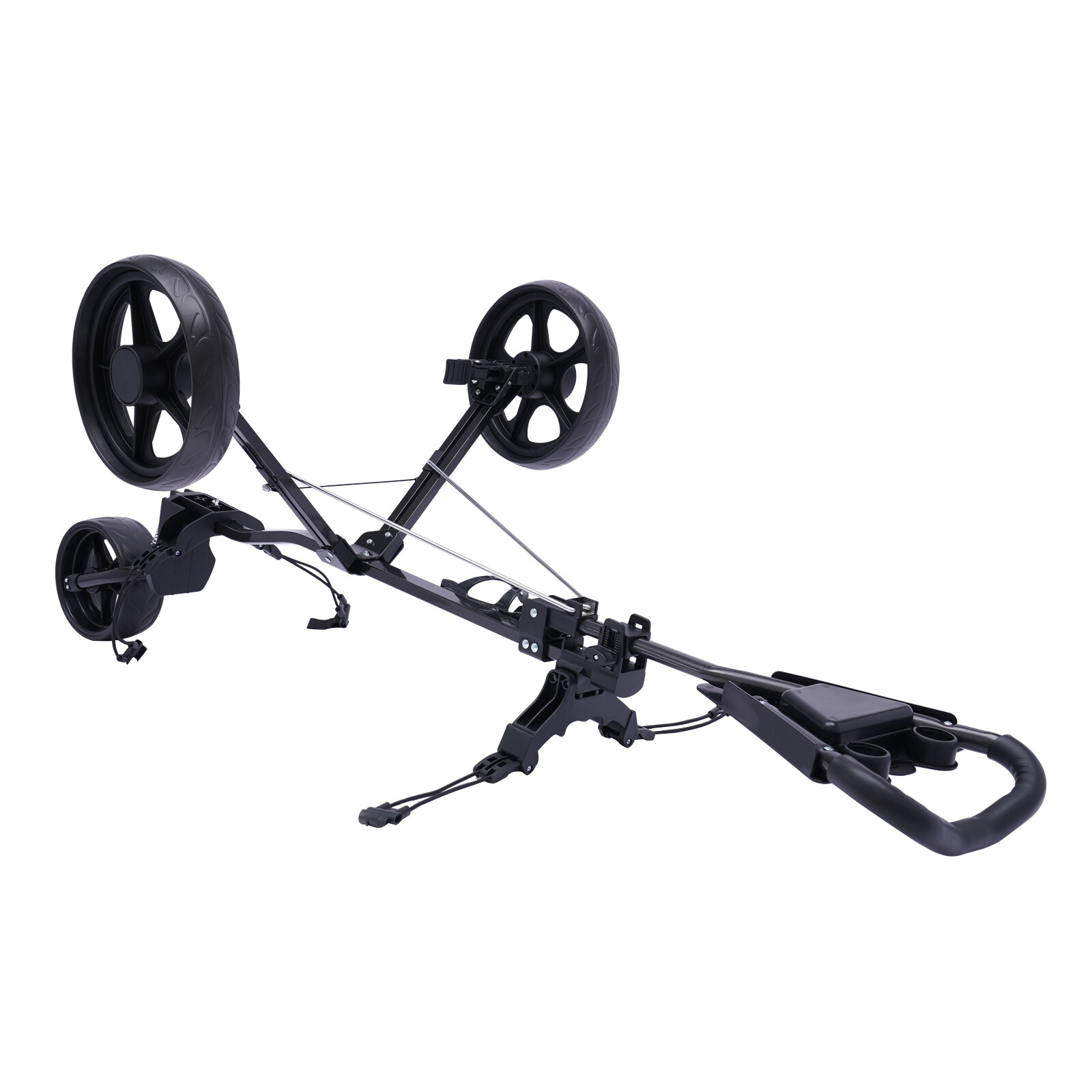 3 Wheel Golf Push Cart Folding Golf Walking Push Cart Roller Golf Bag Holder