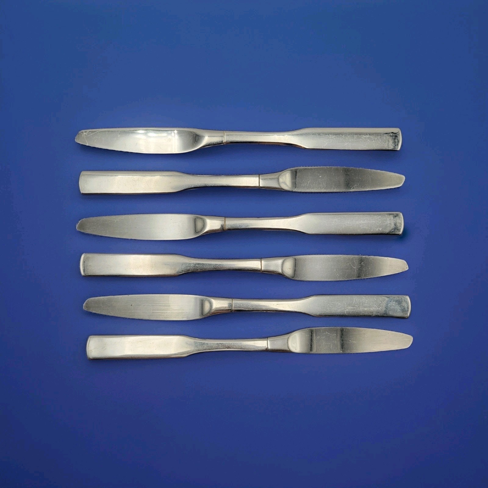Oneida Antares Flatware Stainless Set 6 Pcs Dinner Knives Discontinued Vintage