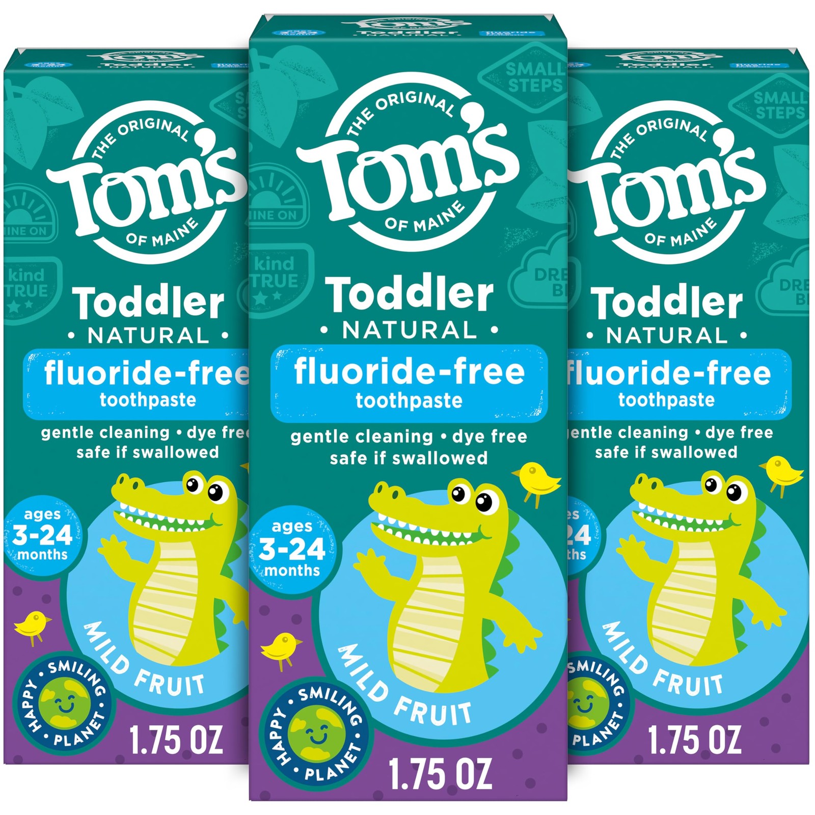 Tom's of Maine Fluoride-Free Toddler Training 1.75 Ounce (Pack 3)