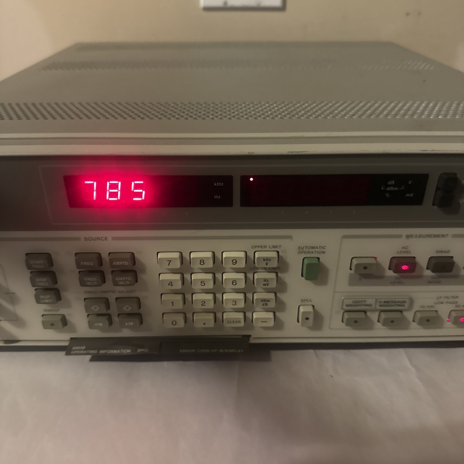 HP 8903B Audio Analyzer READ