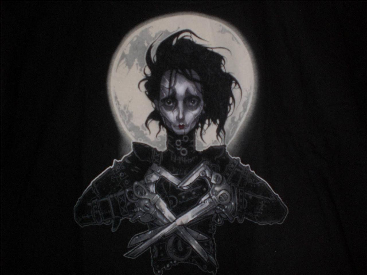 TeeFury Edward XLARGE "Bleeding Heart" Scissorhands Johnny Depp Shirt NAVY