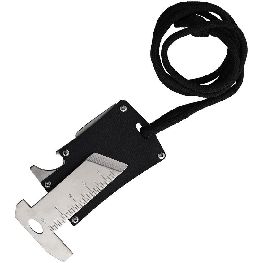 Fred Perrin Multi-Function Caliper Lanyard Loop Bottle Opener Black G10 Handles