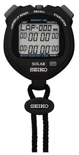 SEIKO STANDARD SOLAR Stop Watch Black SVAJ001 New from Japan