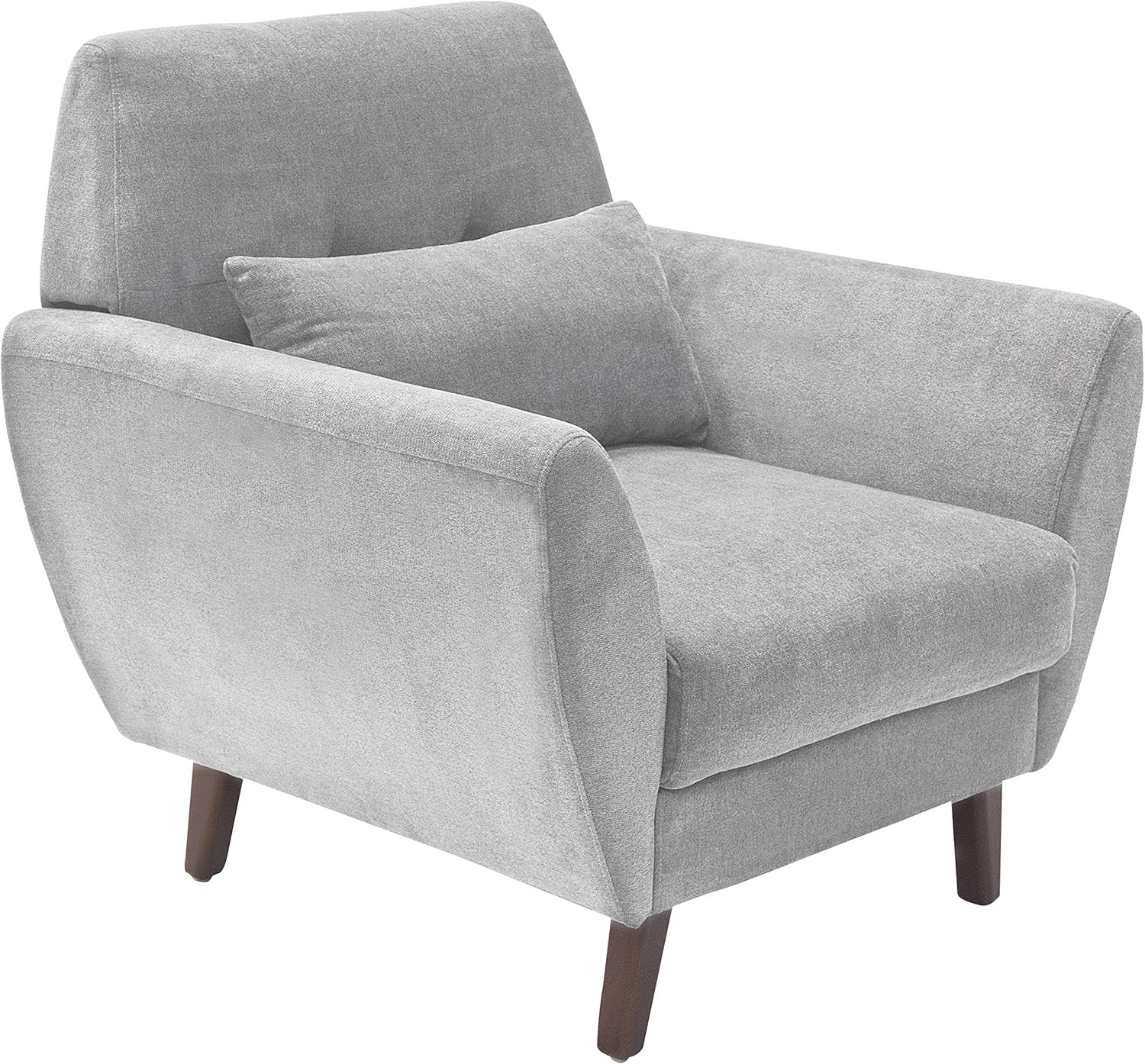 Artesia Midcentury Armchair - Easy Clean Microfiber, Light Gray