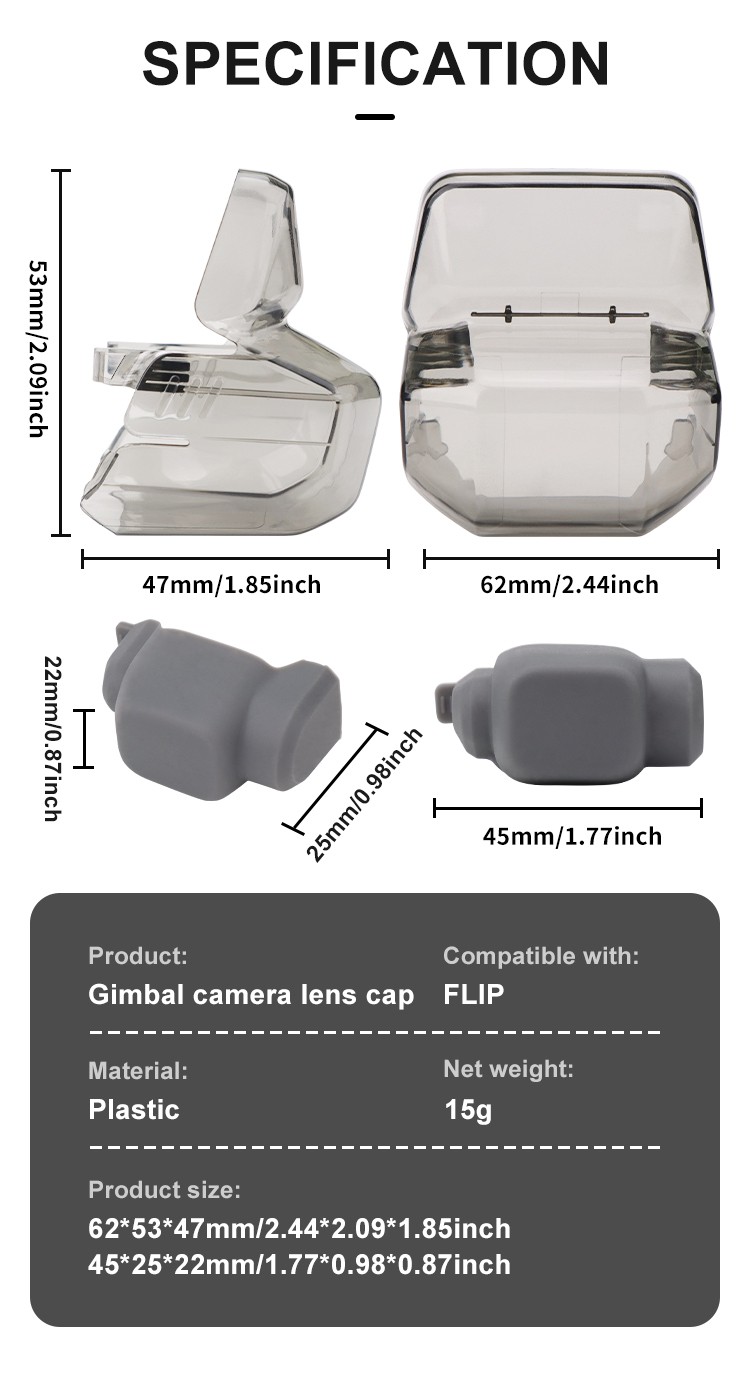 For DJI FLIP Drone Gimbal Protective Silicone Lens Cover Anti-scratch Dustproof