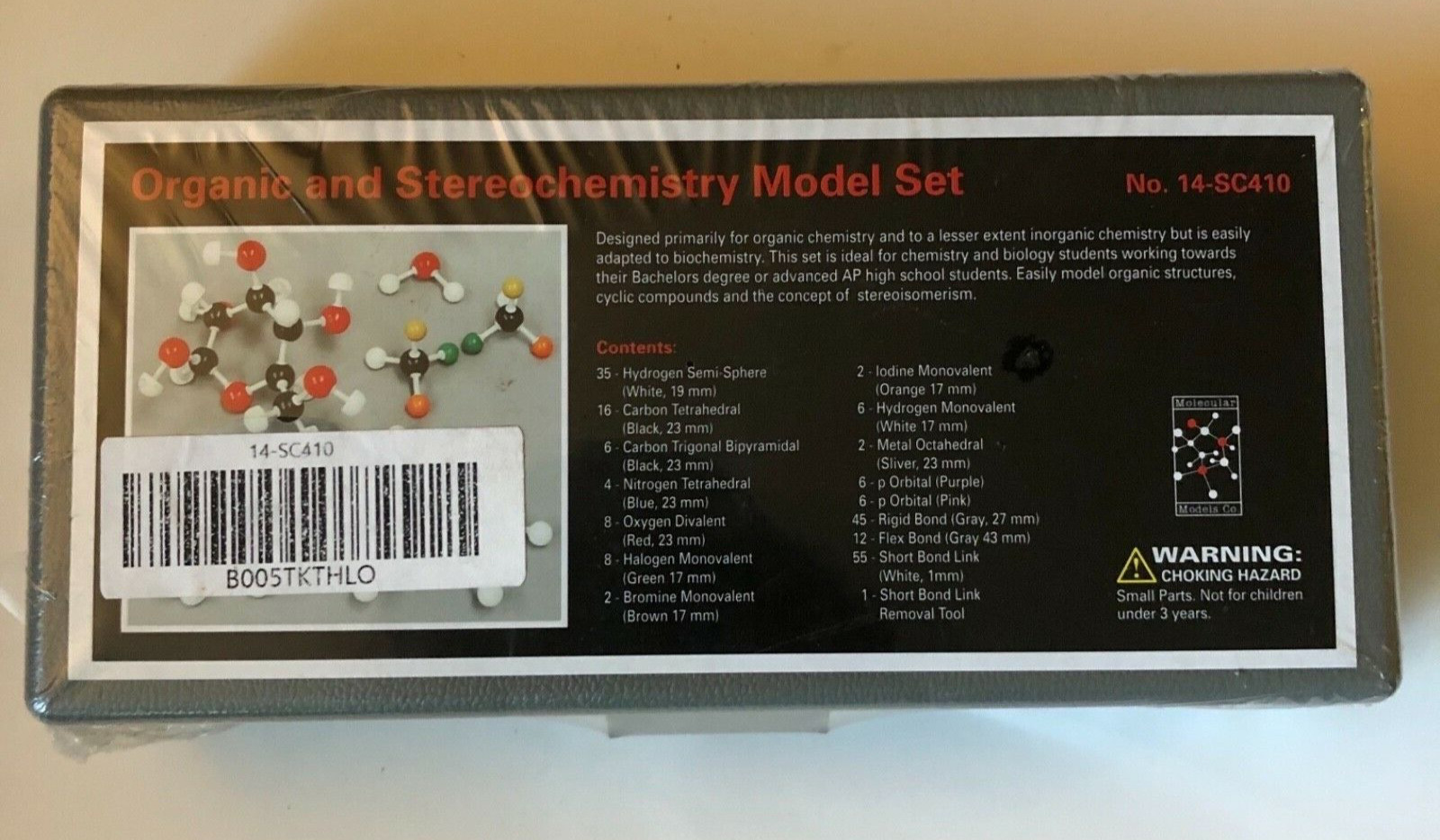 Organic and Stereochemistry Model Set #14-SC410 High School College AP  Sealed