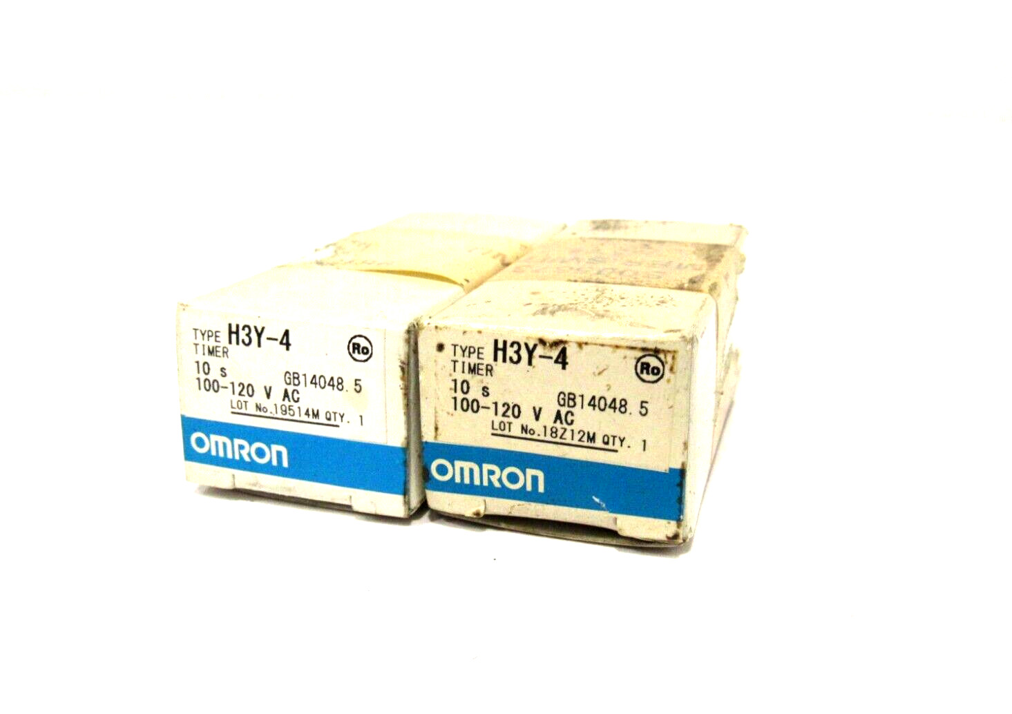 LOT OF 2 NEW OMRON H3Y-4 TIMER AC100-120 10S H3Y4