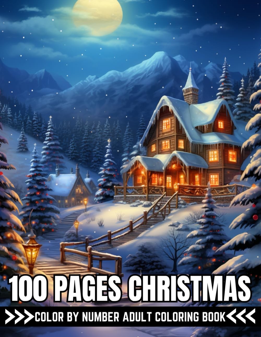 Christmas Color By Number 100 Pages Coloring Book For Adult: Christmas Holiday C