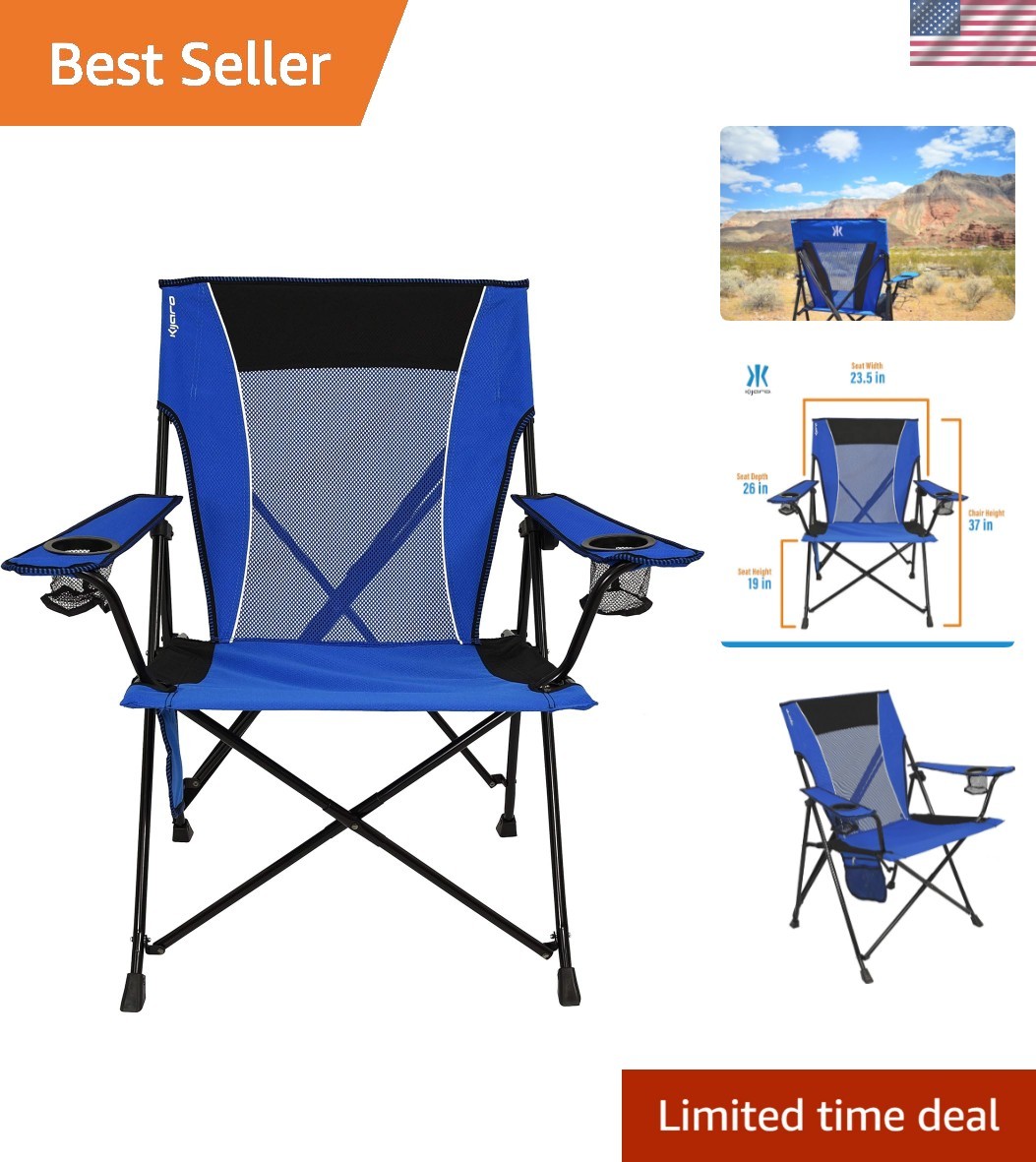Dual Lock Folding Camp Chairs - Versatile for Sports, Outdoors & Lawns - Lock...