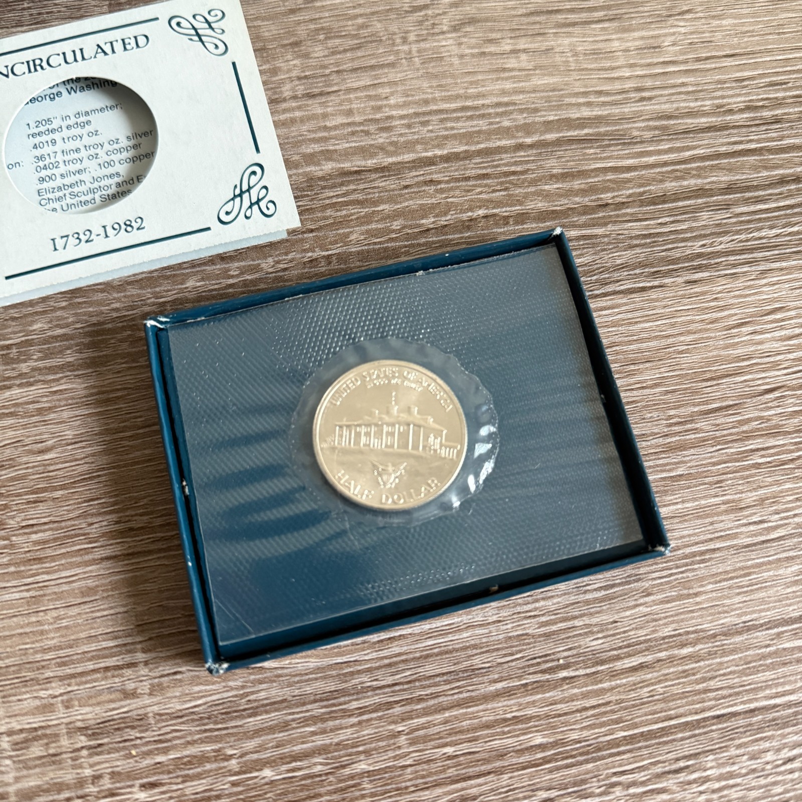1982-D George Washington 250th Anniv Uncirculated Silver Half Dollar - OGP & COA