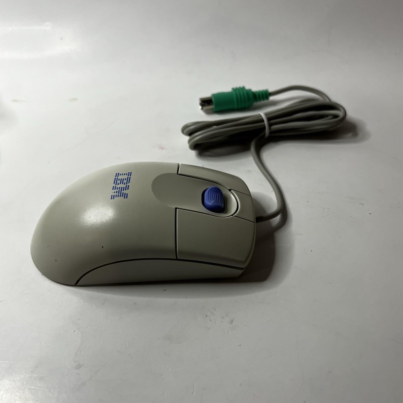 Vintage IBM Mouse MO09K PS/2 ScrollPoint II Ball Retro PC ~ Tan