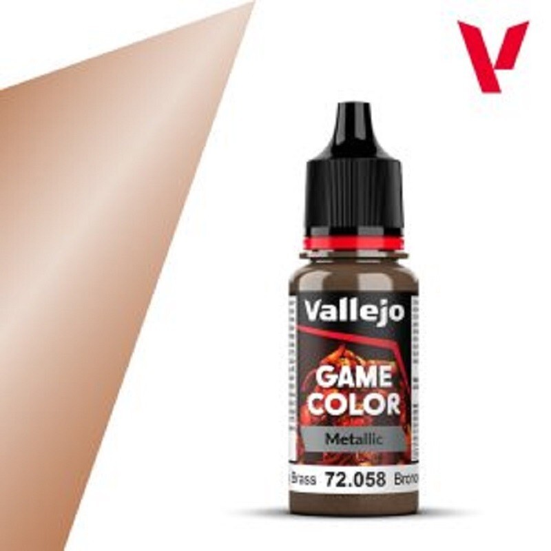 BRASSY BRASS (Metallic) Vallejo Game Color Paint 72.058 (18 ml/0.60 oz bottle)