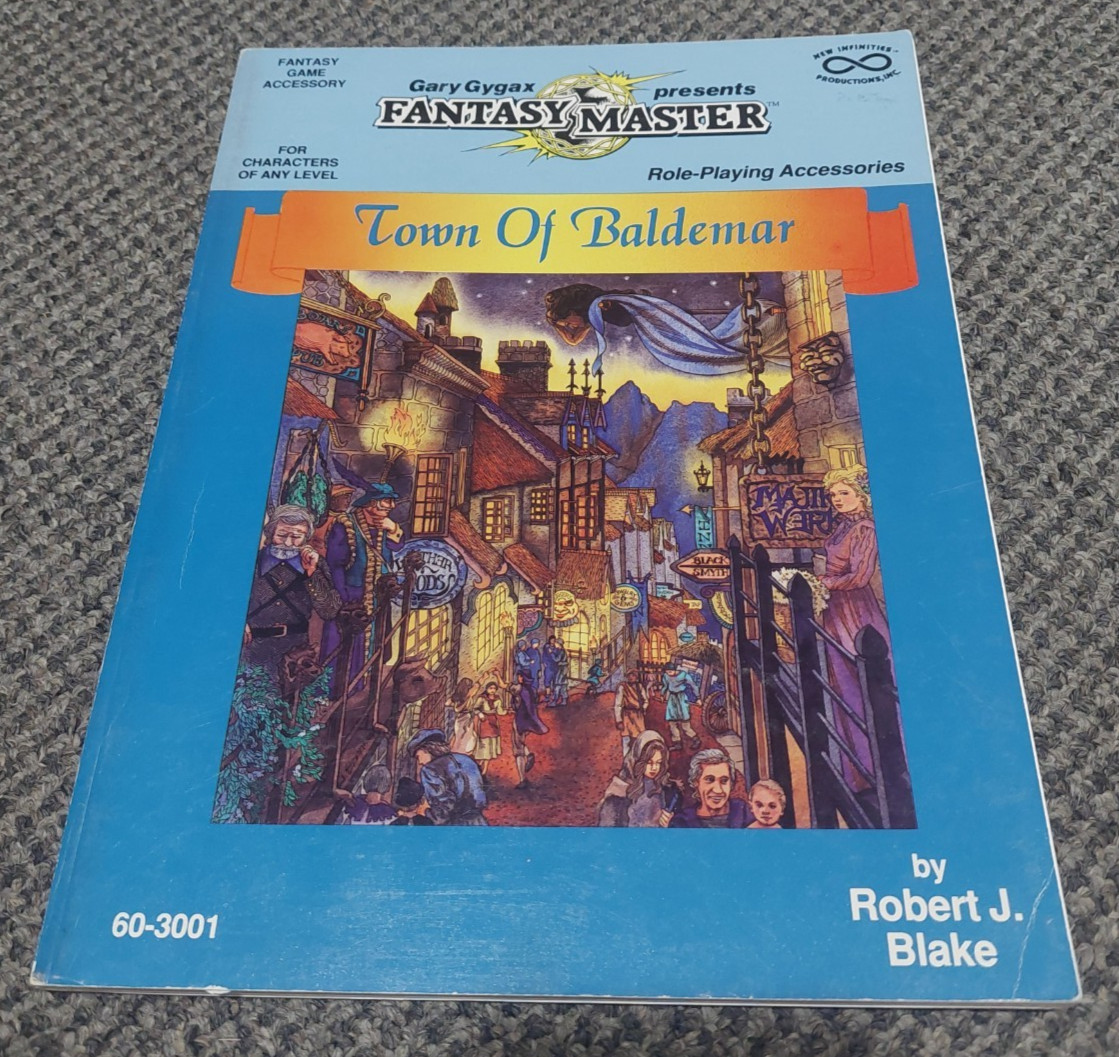 Town of Baldemar - Gary Gygax - Fantasy Master RPG New Infinities - 1985 w/ Map