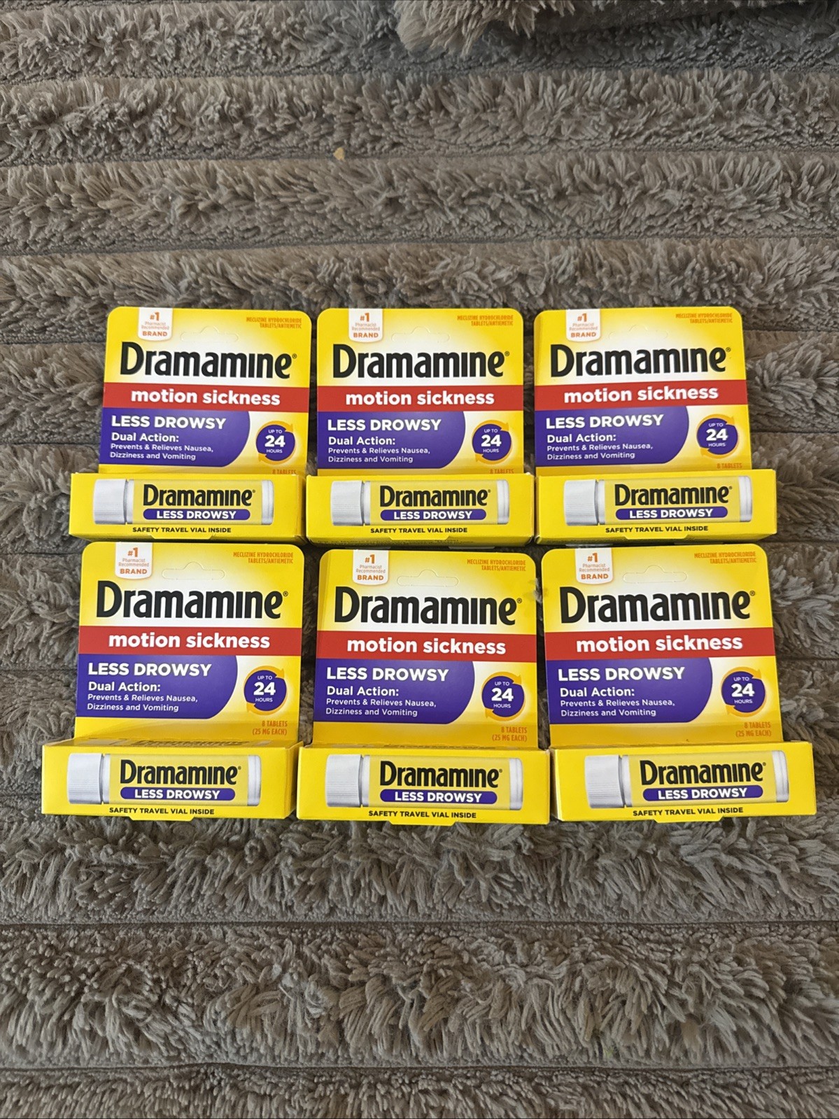(6) Dramamine All Day Less Drowsy Formula | Motion Sickness Relief 8 Tablets