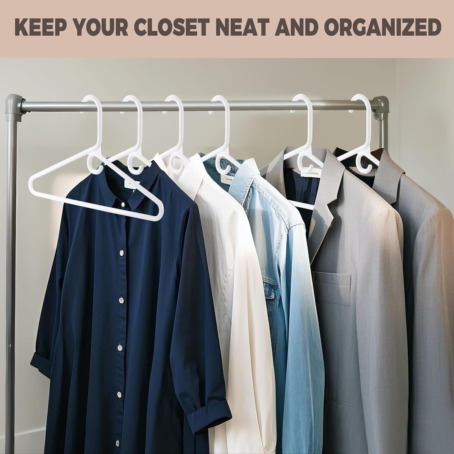 Thick Strong Plastic Hangers 30 Count – Stylish & Durable Clothing Storage