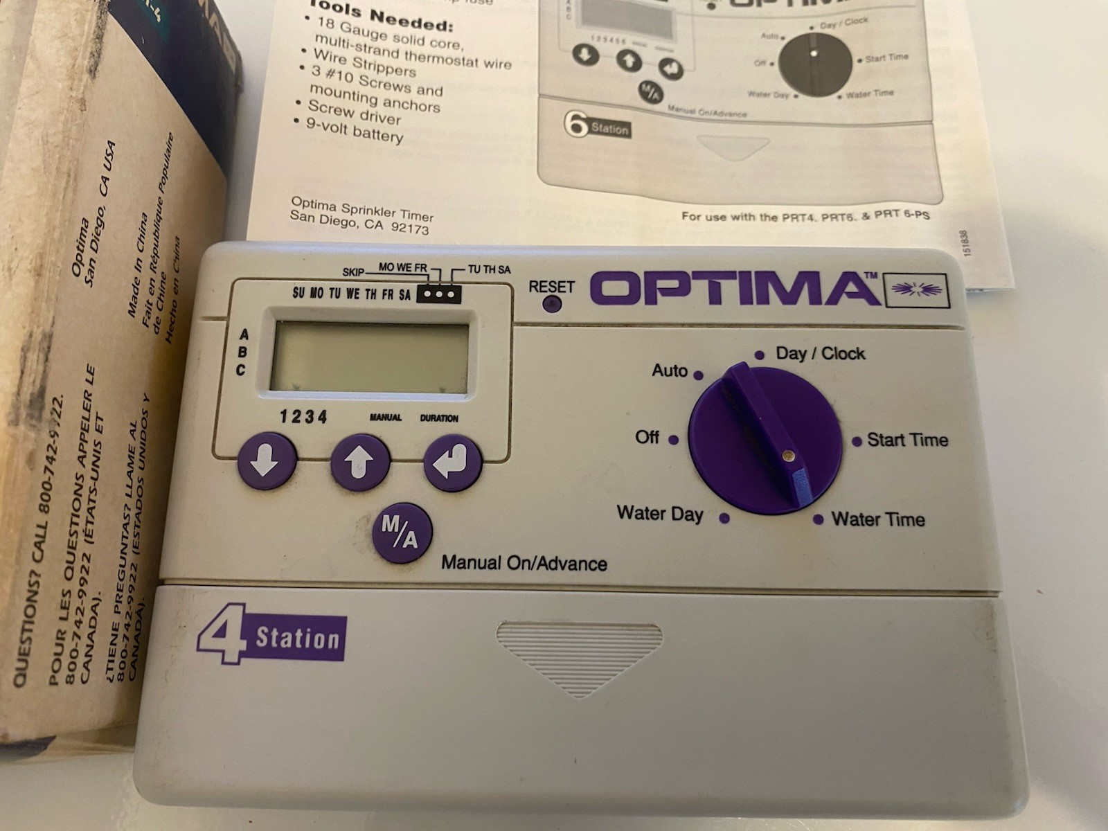 PRT-4 Optima Station Single Program Sprinkler Timer Garden Watering Controller
