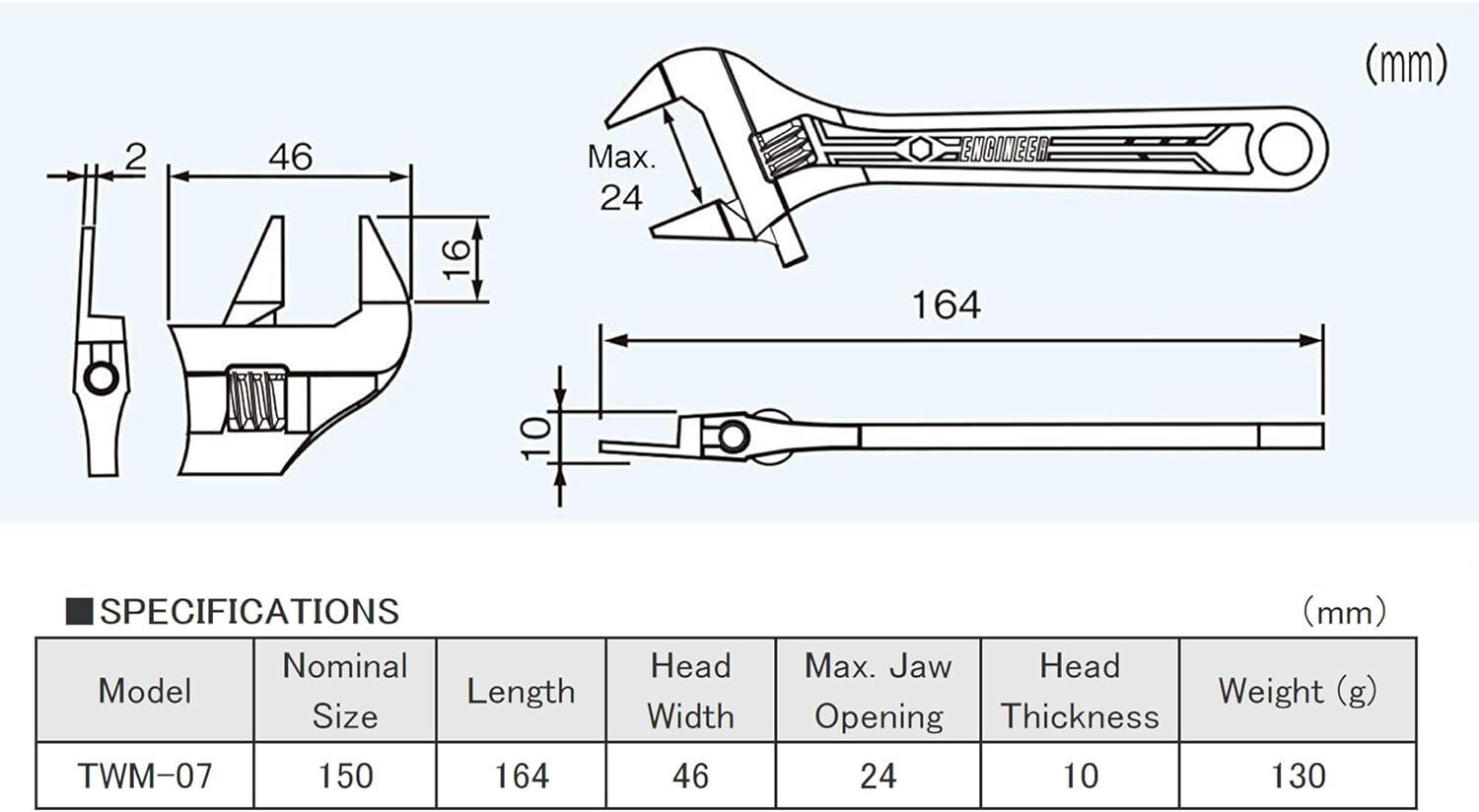 Twm-07 Super Thin Llave Ajustable De Mandibulas Llave Mono Inteligente