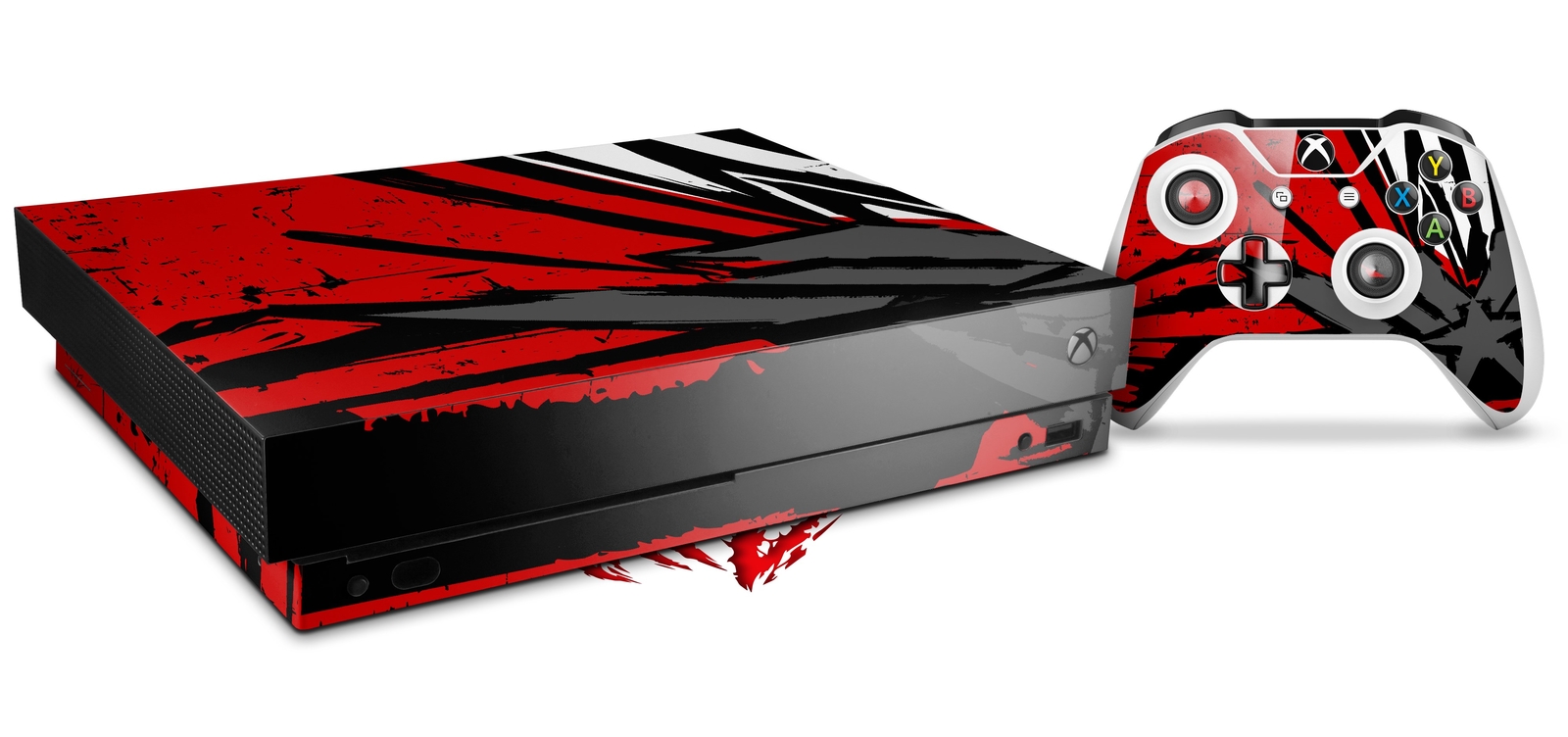 Skin for XBOX One X Console Controller Baja 0040 Red Decal