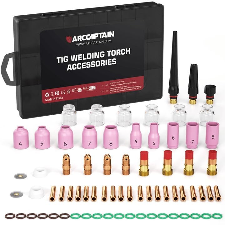ARCCAPTAIN TIG Welding Torch Accessories kit 71 Pcs Alumina Nozzle 71 PCS, B