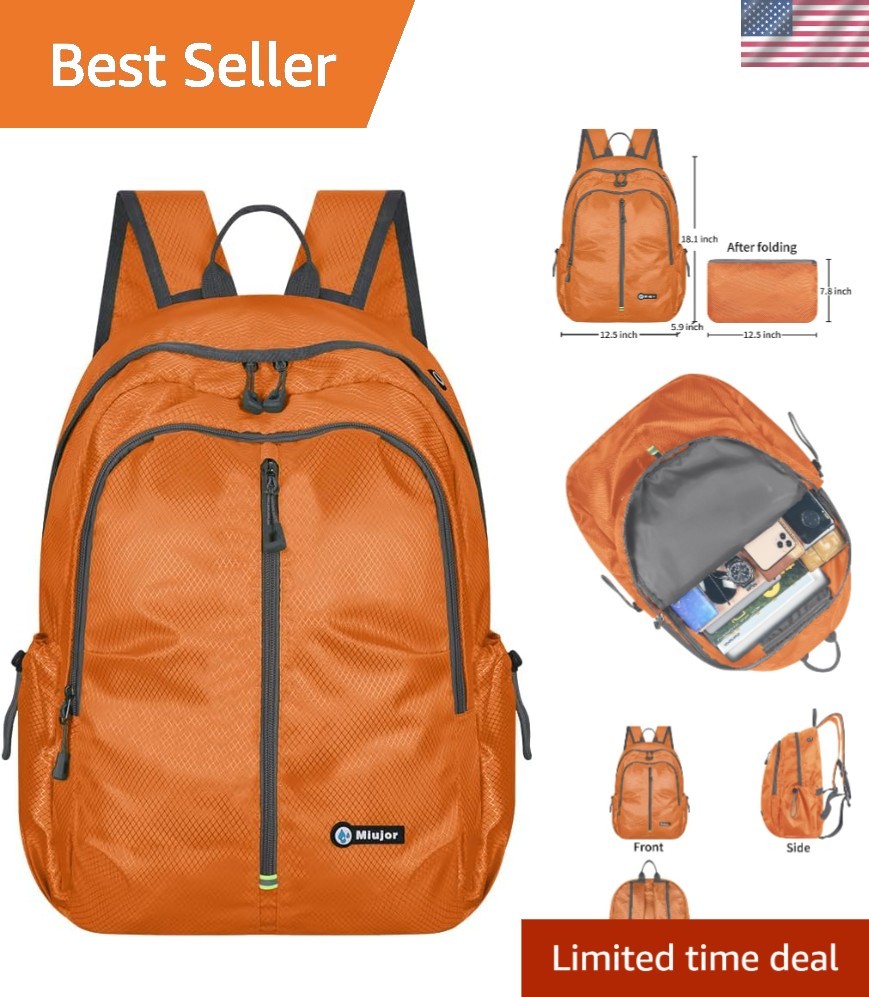 Lightweight Packable Foldable Backpack, Hiking backpack,Travel Backpack Orange