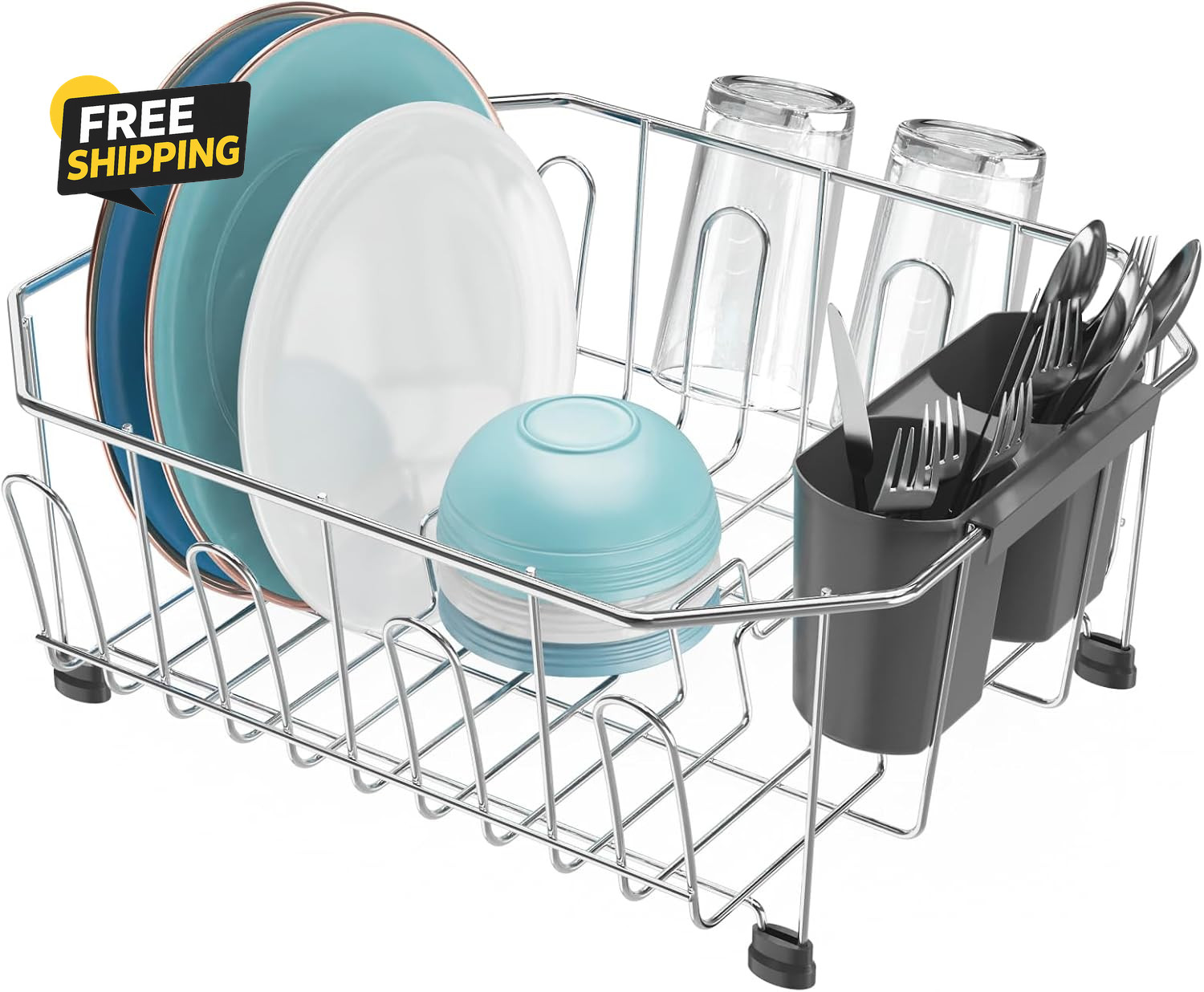 Small in Sink Dish Drying Rack - Stainless Steel Compact Dish Drainer