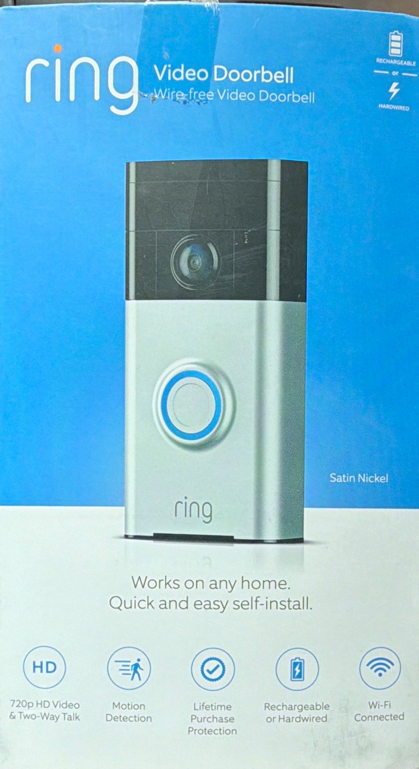 Ring Video Doorbell Wireless Wi‑Fi Alexa 180° Motion Night Vision 2‑Way Satin