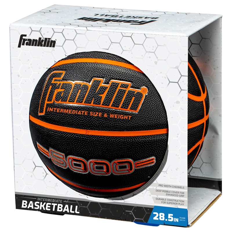 Franklin 32048 Black Indoor Asymmetrical Panel Rubber Basketball No.28.5 in.