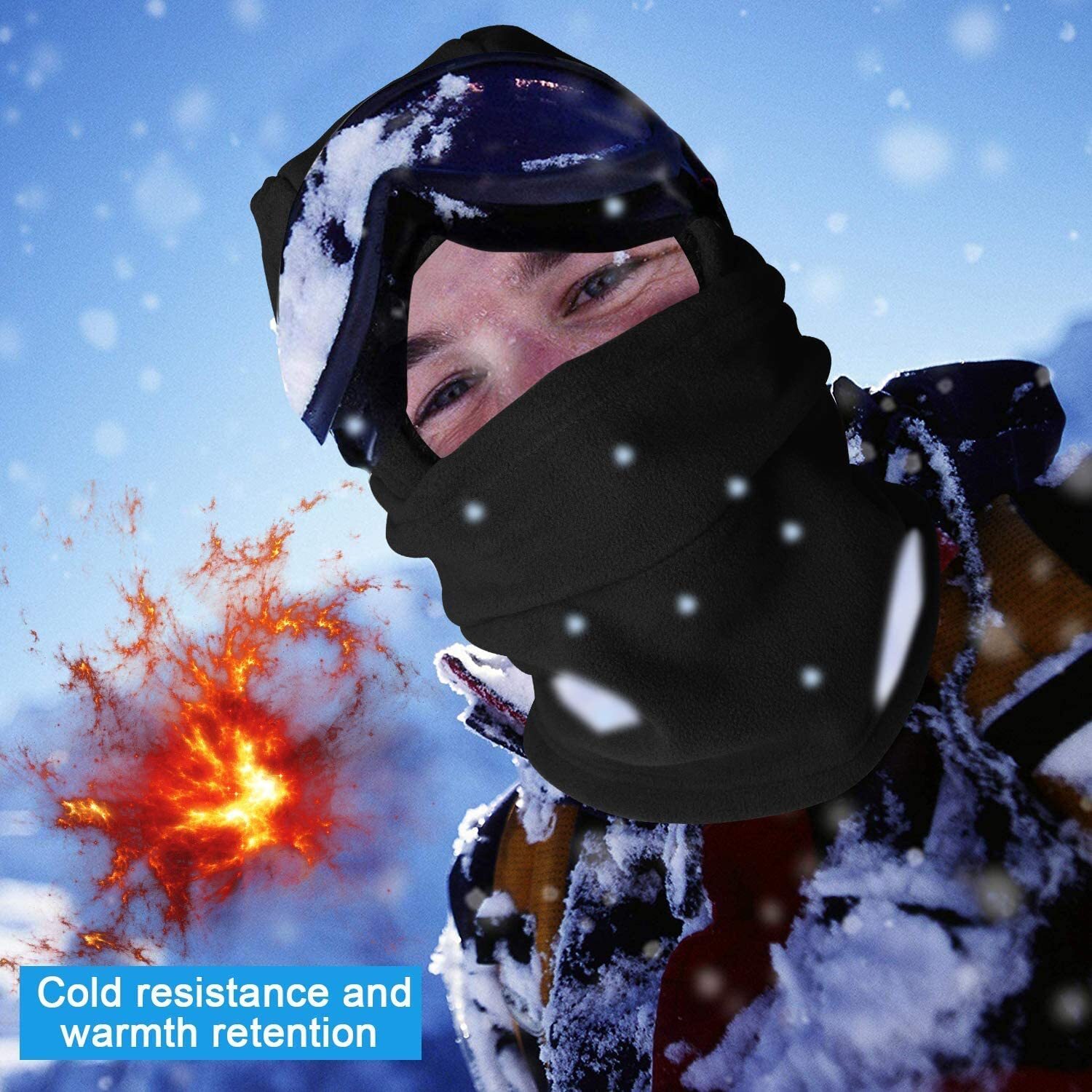 Balaclava Ski Mask 1 Hole Full Face Beanie Hat Winter Fleece Cap for Man Woman
