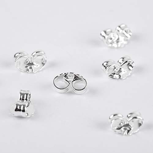 30pcs/15 Pairs 925 Sterling Silver Earring Backs Replacement Secure Ear Locking