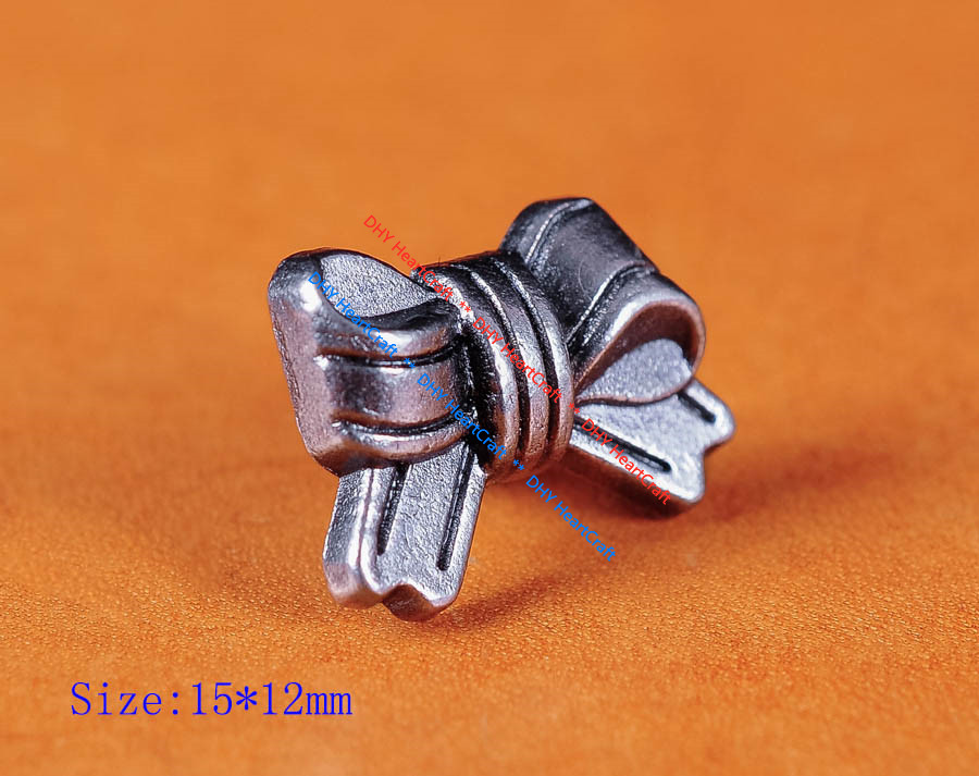 50pc 15*12MM Lovely Cute Bow Knot Fast Rivet Leathercraft Studs Decor Conchos