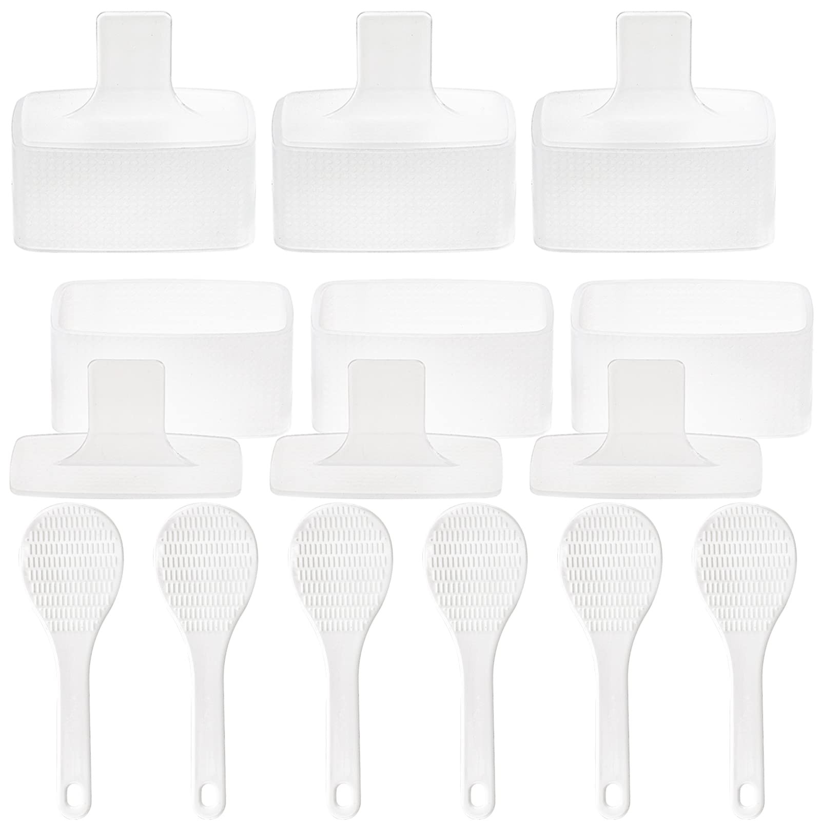 Hedume Set of 6 Non-Stick Sushi Making Kit, Musubi Maker 4"x2.2"x1.9", Clear