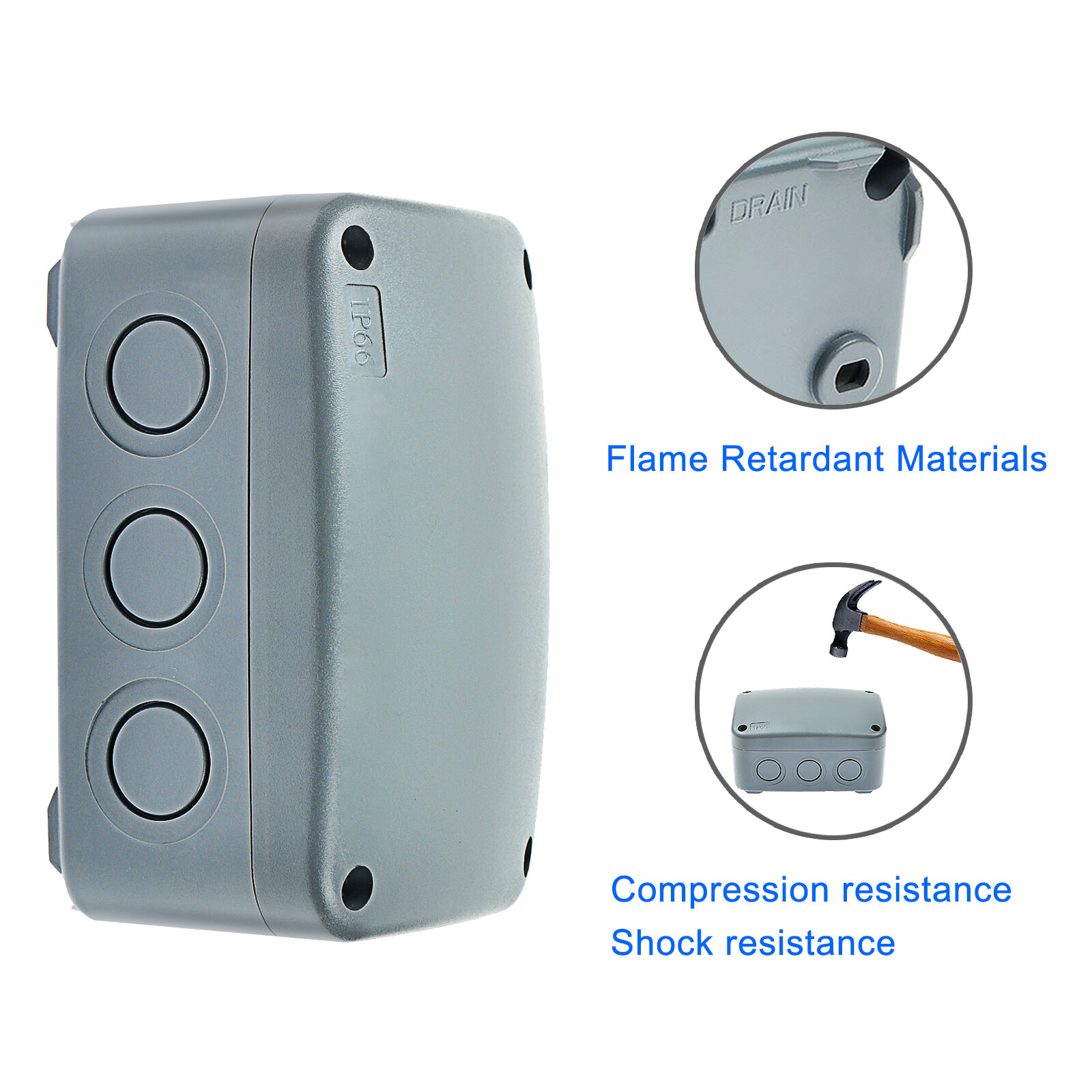 Electrical Junction Box Waterproof ABS Plastic Outdoor Project Enclosure Case US