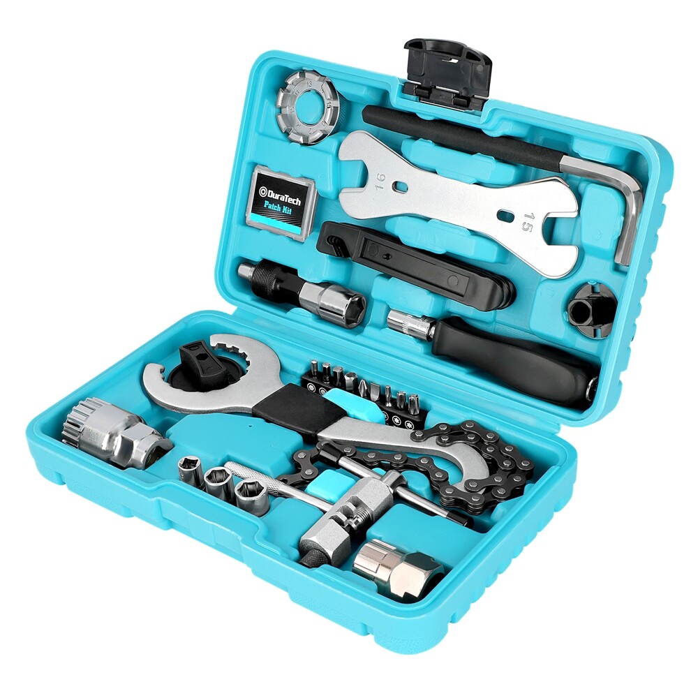 Complete 31 Pieces Bike Repair Kit Repair Tool Bicycle Tool Kit with Storage Box