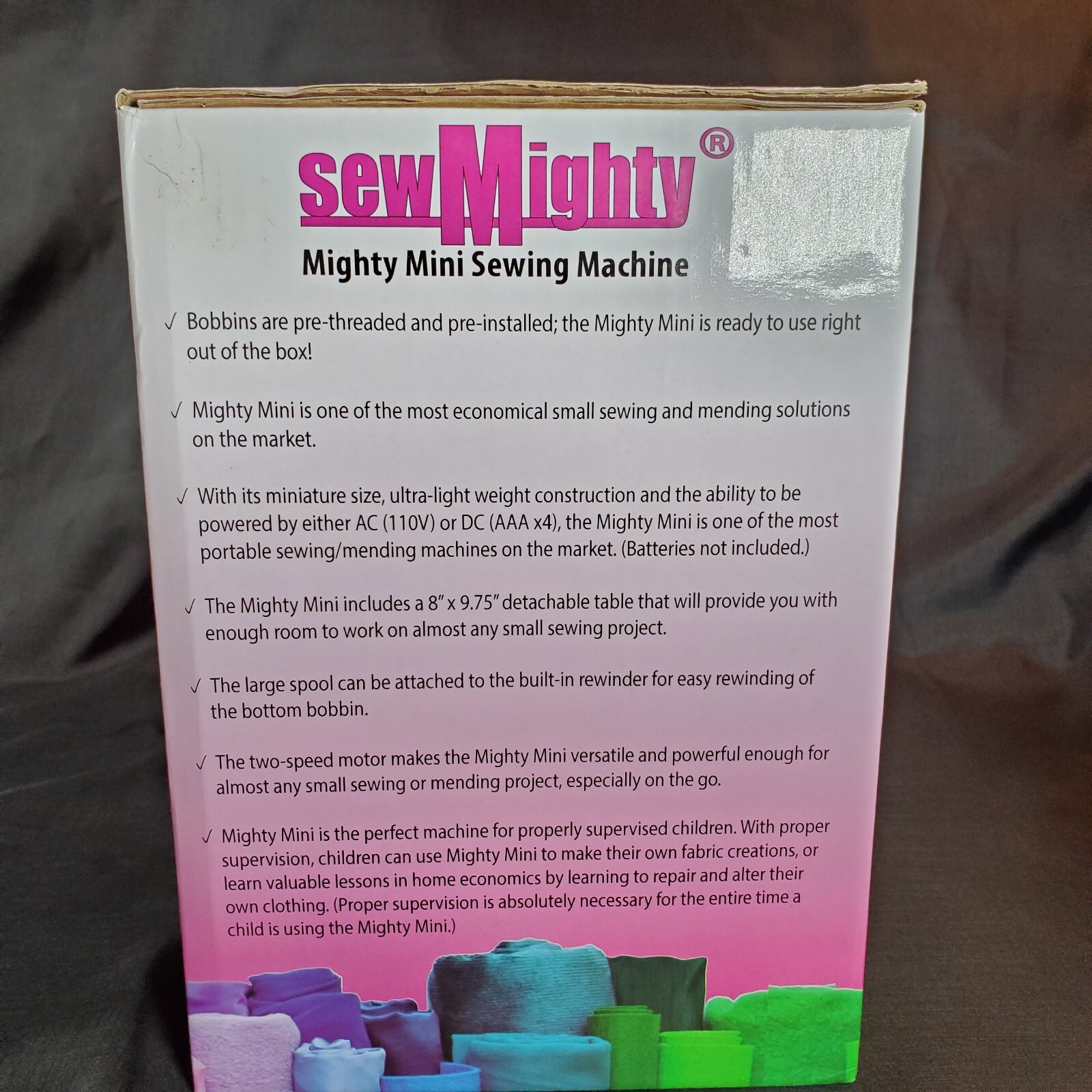 Sew Mighty Mini Sewing Machine in Box