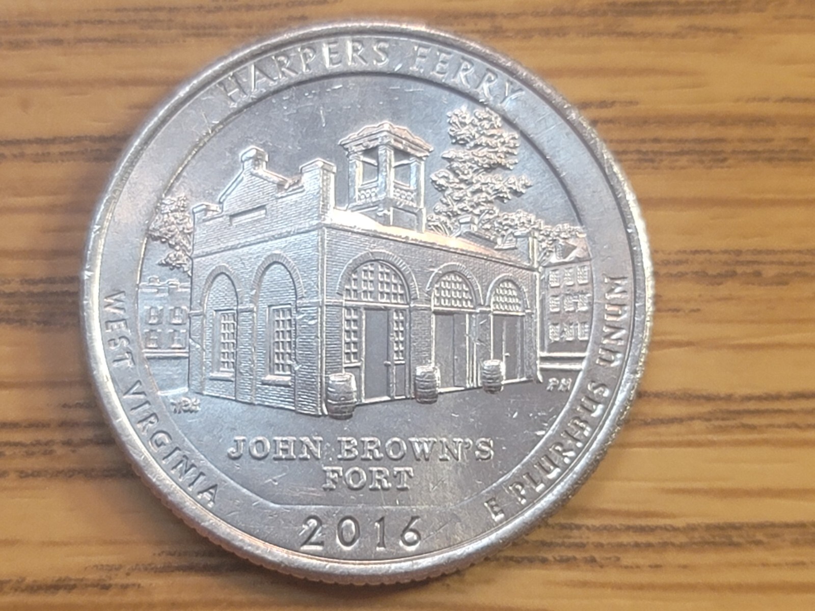 2016 P WDDR-021 Harpers Ferry ATB Quarter Doubled Die Reverse Mint Error.