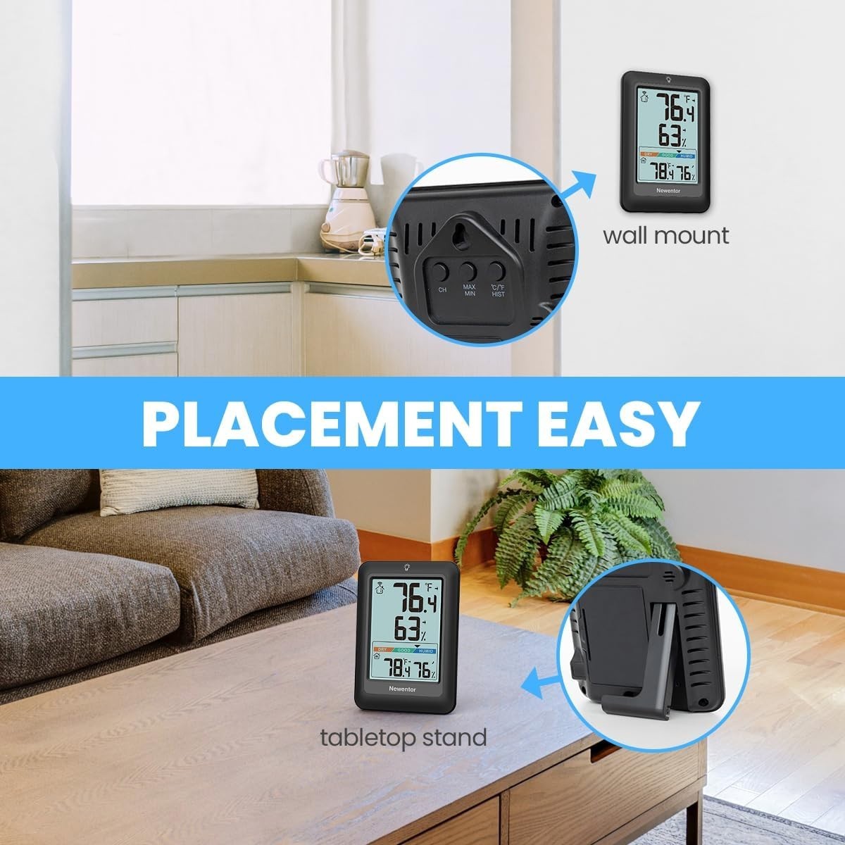 Indoor Outdoor Thermometer Wireless, Weather Stations Wireless Indoor Outdoor...
