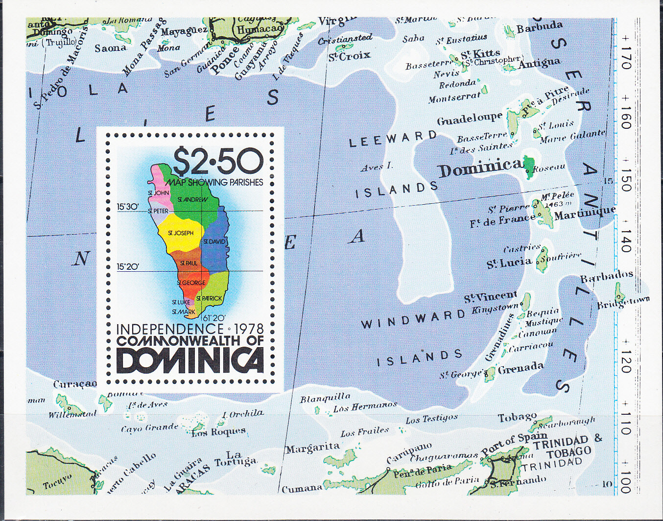 W DOMINICA 0607 INDEPENDANCE ANNIVERSARY SOUVENIR SHEET