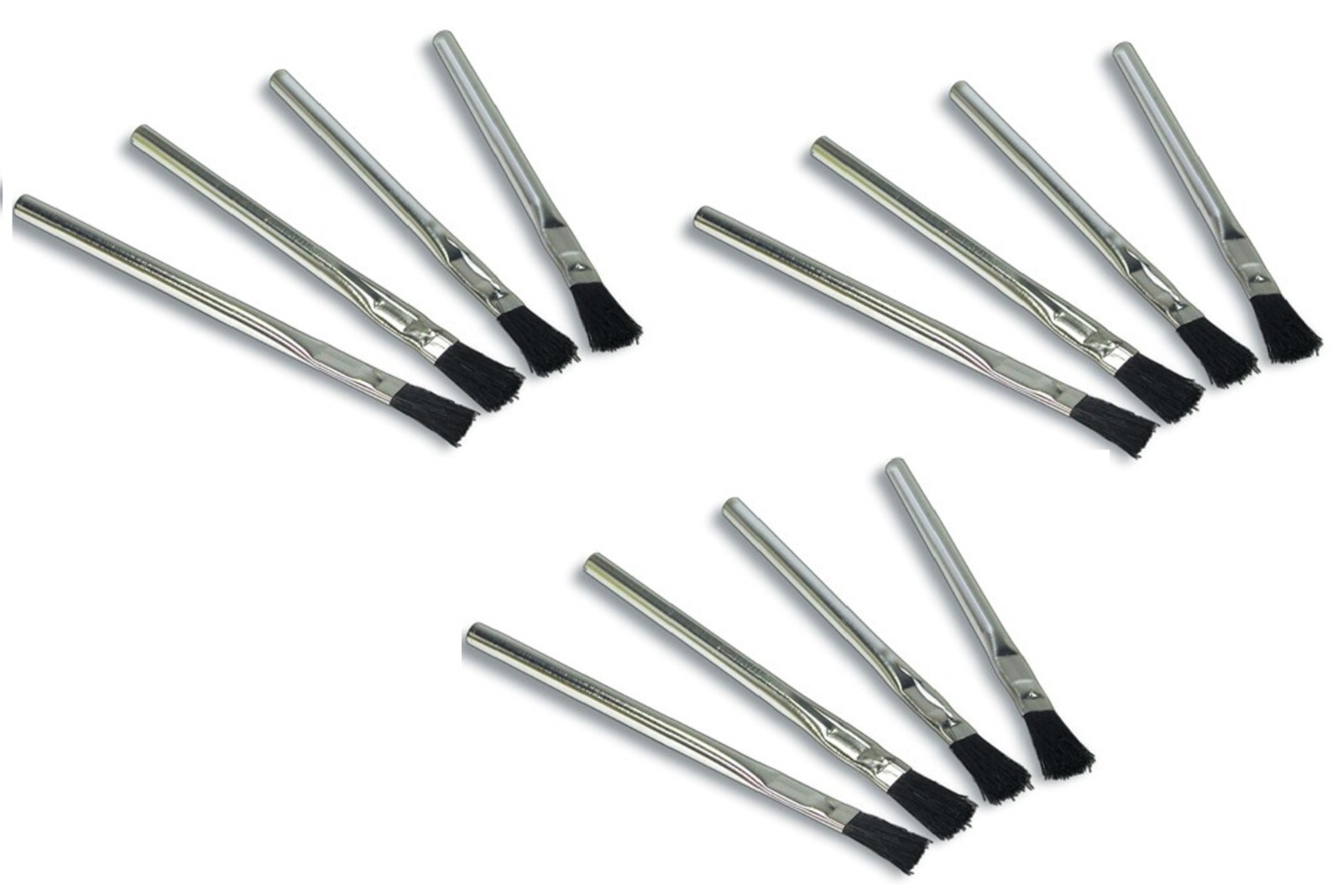 12 New 3/8" Acid Flux Glue Oil Cleaning Paint Hobby Brushes, 6" Long Brush