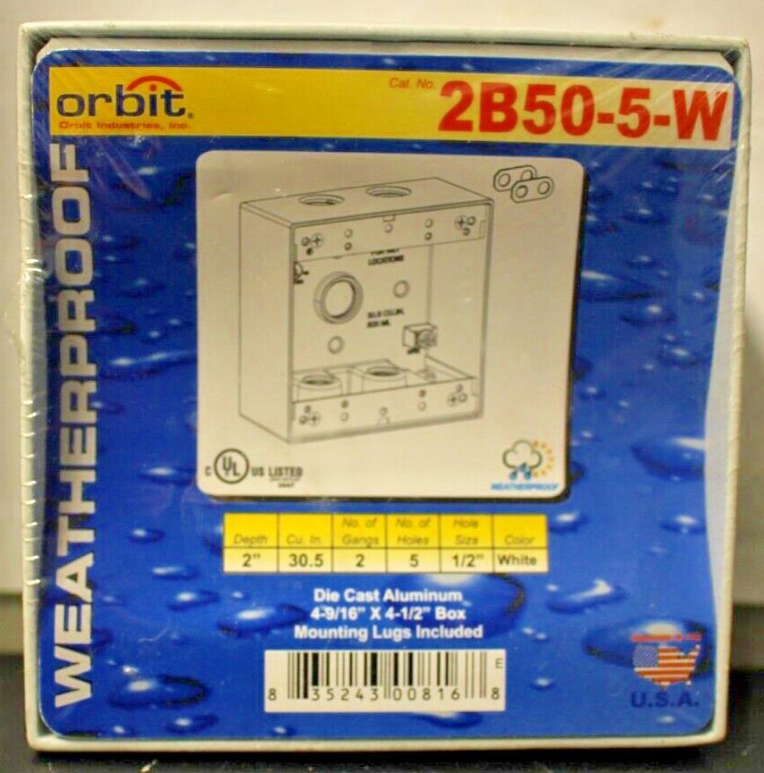 Orbit Weatherproof 2B50-5-W See Description - Brand New Free Shipping