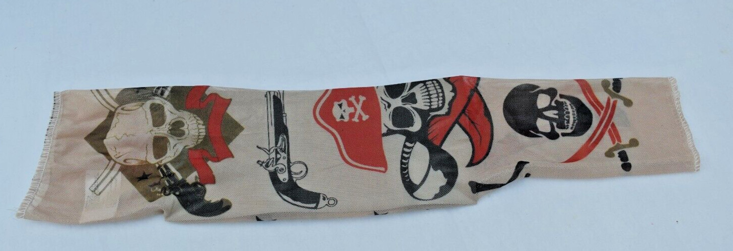 Pirate Sailor Skull Tattoo Arm Sleeve Realistic Skin Tone Design