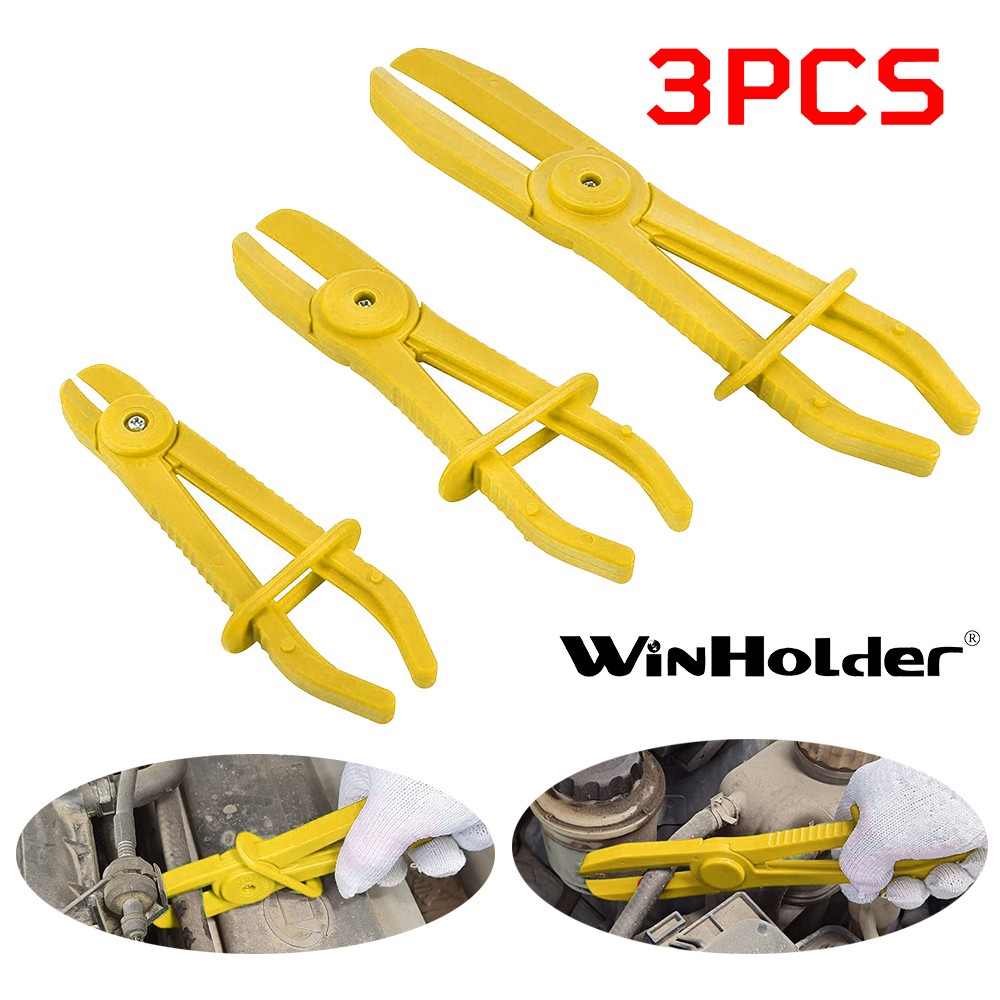 3pcs Flexible Hose Clamps Line Clamp Hose Pinch Off Pliers Set Yellow