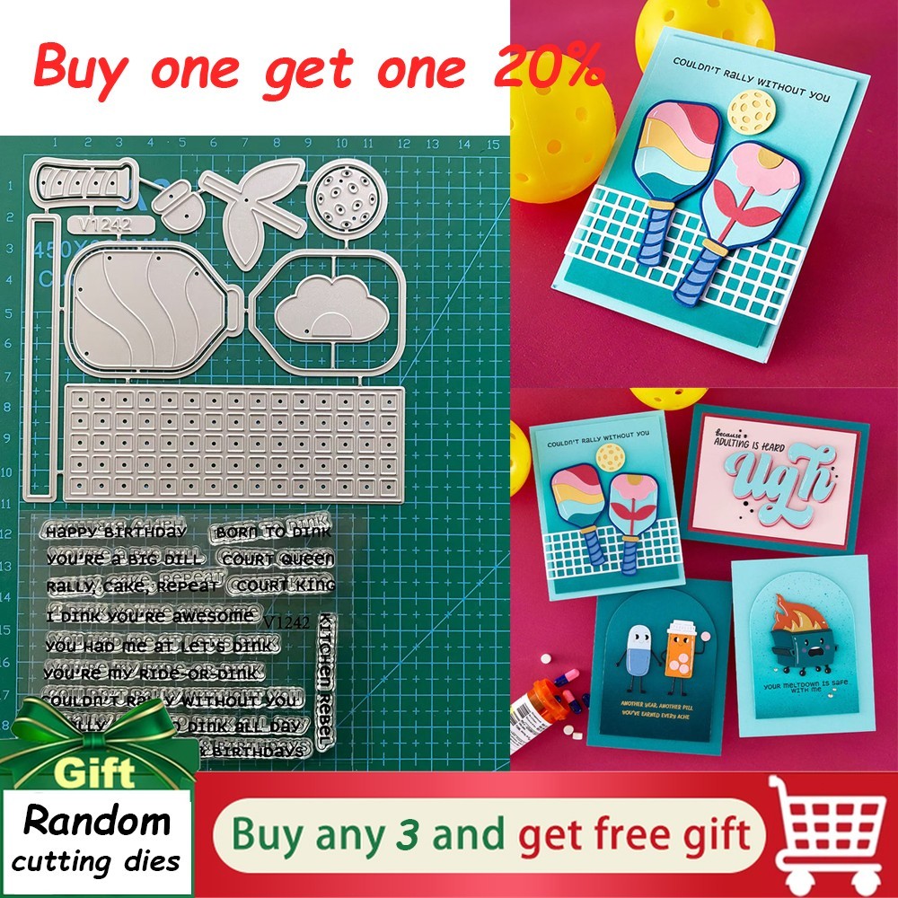 Born to Dink Cutting Dies&Stamps Sets,Scrapbooking Embossing Album Card Stencils