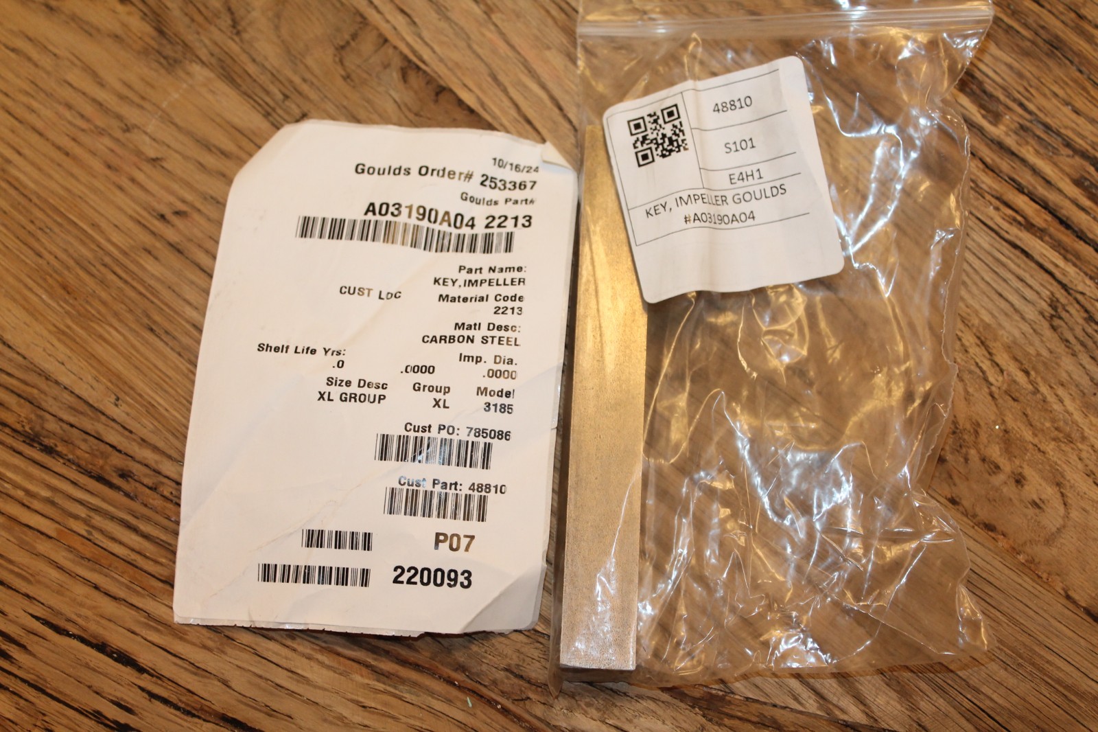 goulds pump impeller key 3185 A03190a04 2213