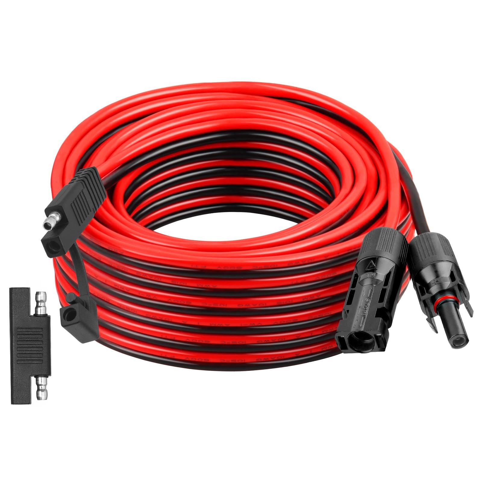XRDS -RF 10AWG SAE Solar Panel Connector Cable 35FT, Heavy-Duty Tinned Copper
