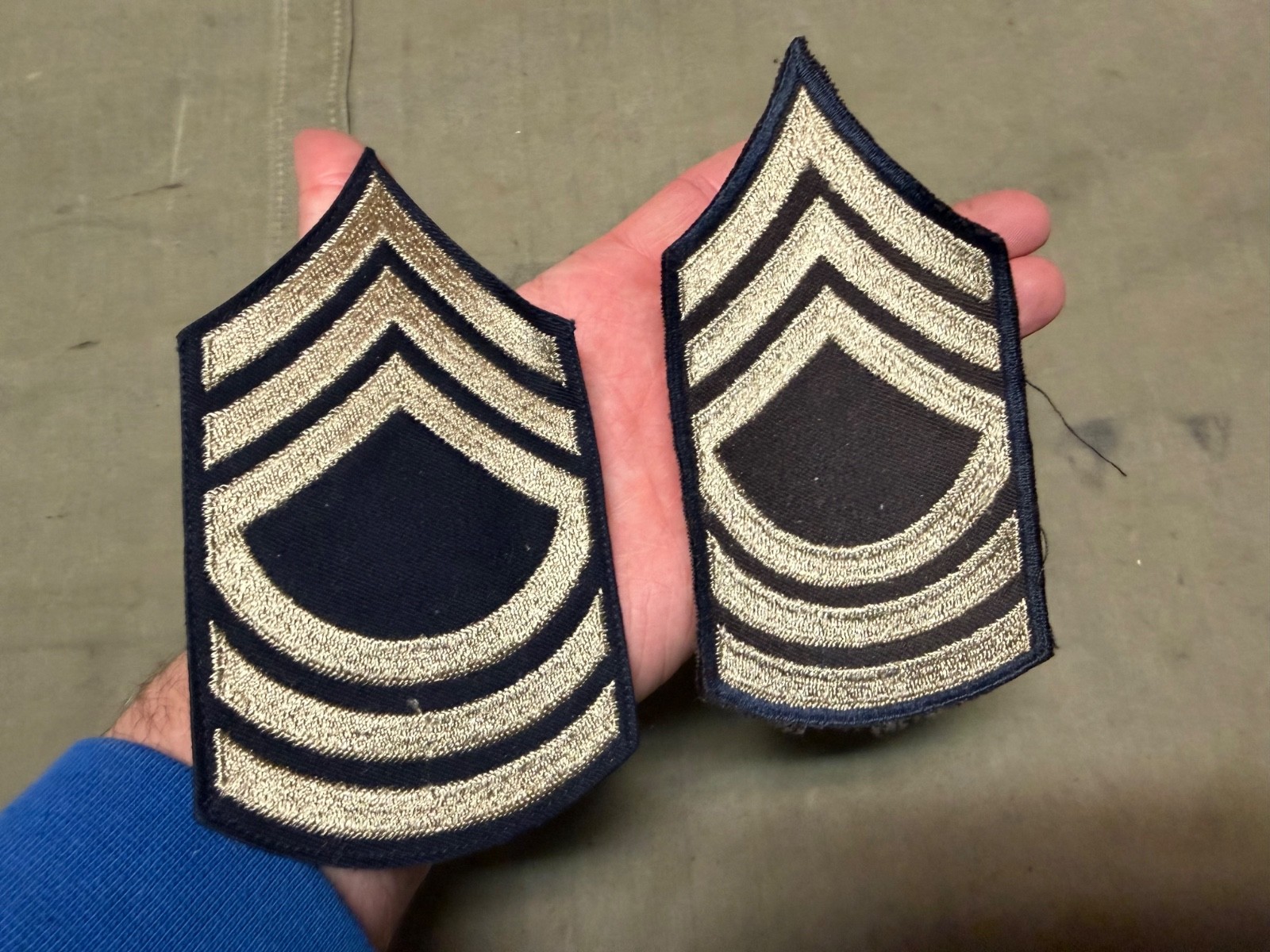 ORIGINAL WWII US ARMY MASTER SERGEANT SLEEVE RANK CHEVRONS