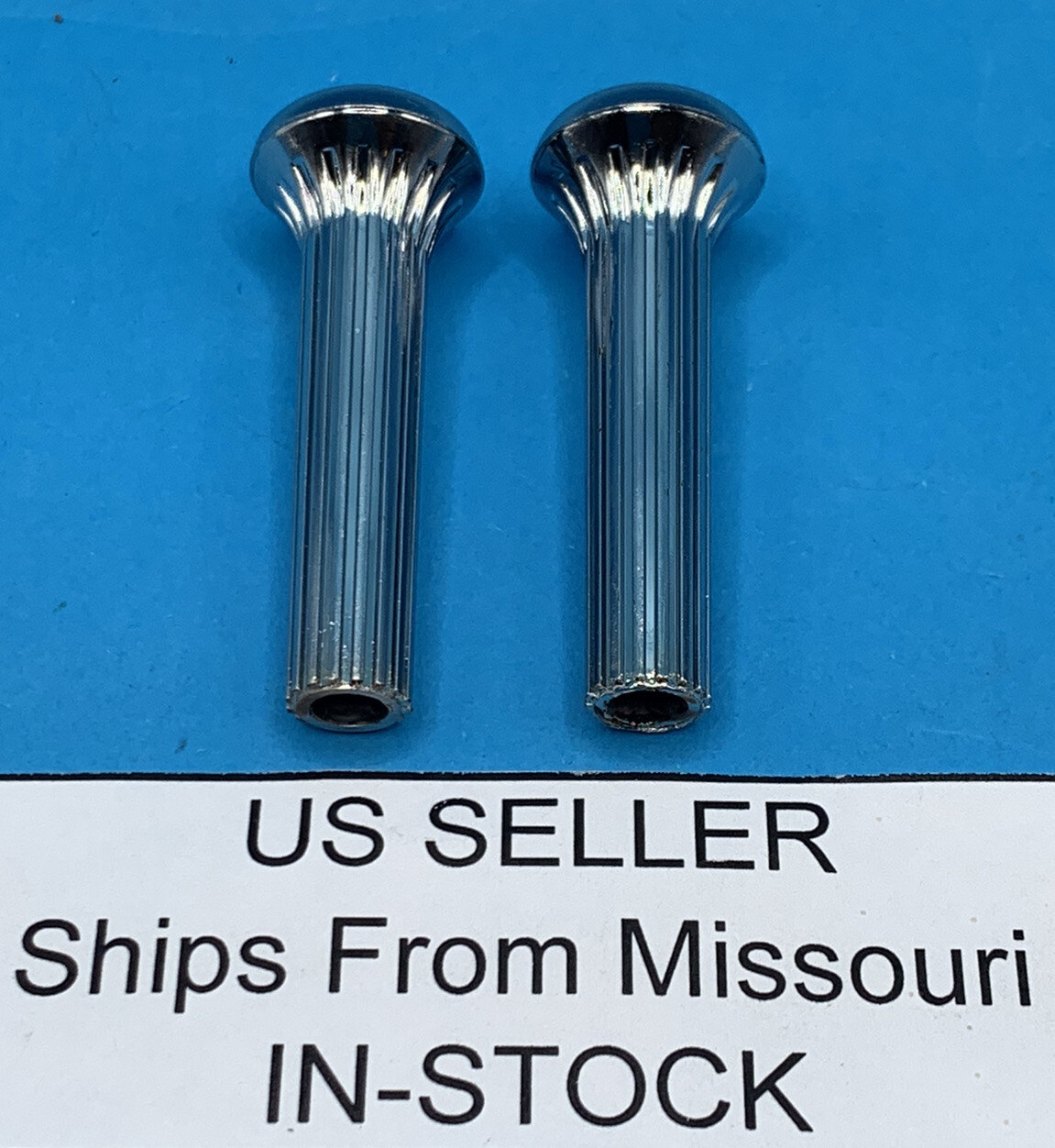 (Pack of 2) Chrome Ribbed Door Lock Knob Pulls for 68 -72 GM Chevy Buick Olds ++