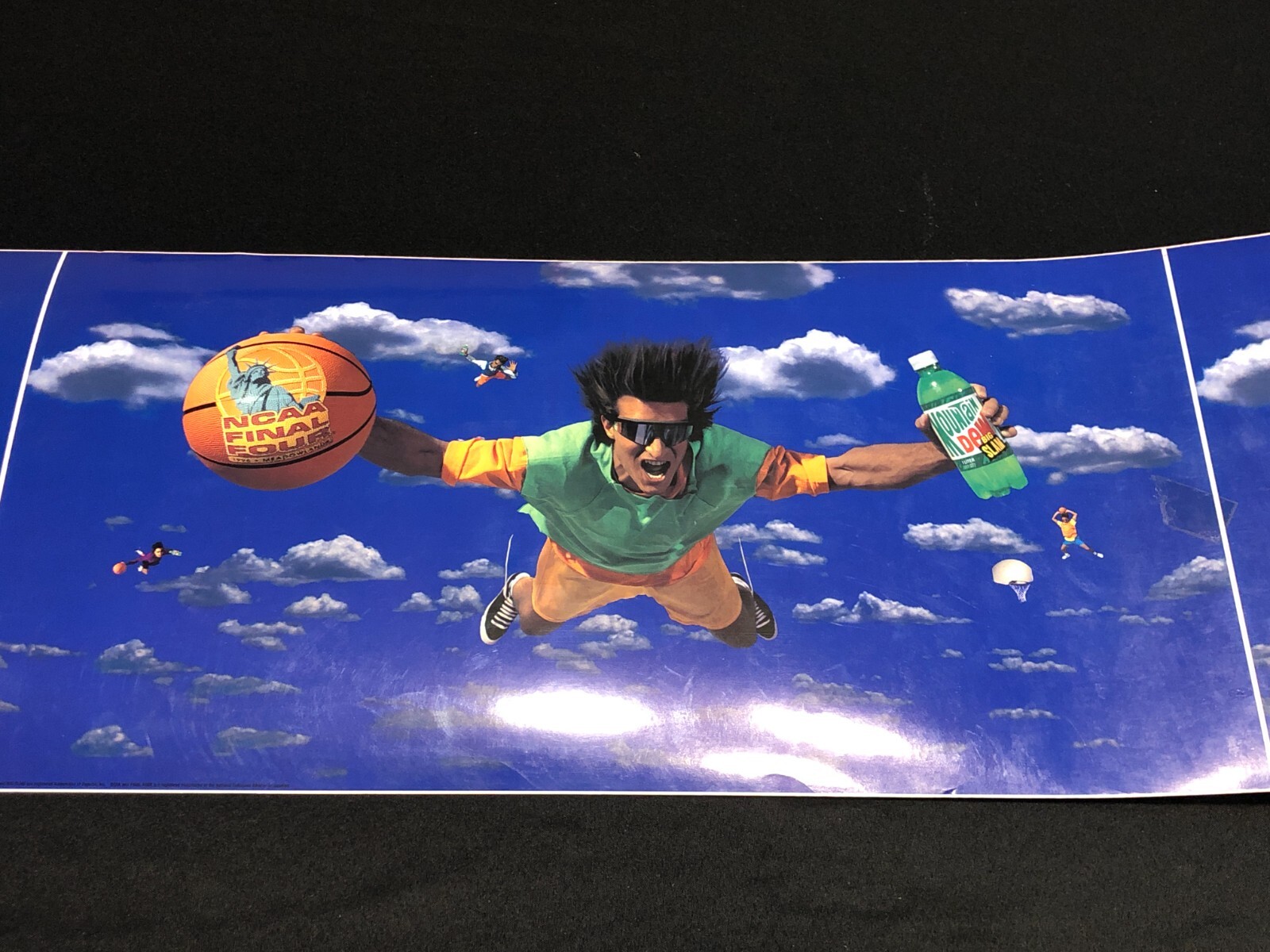 12" x 72"  1996 Meadowlands Mountain Dew NCAA Final Four" Banner Vintage Sticker