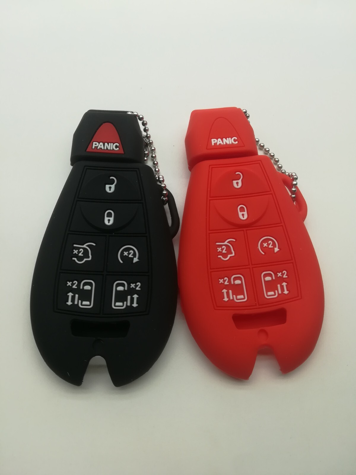 2*Silicone Fob Key Cover for 2008-2020 Dodge Grand Caravan Chrysler Town&Country